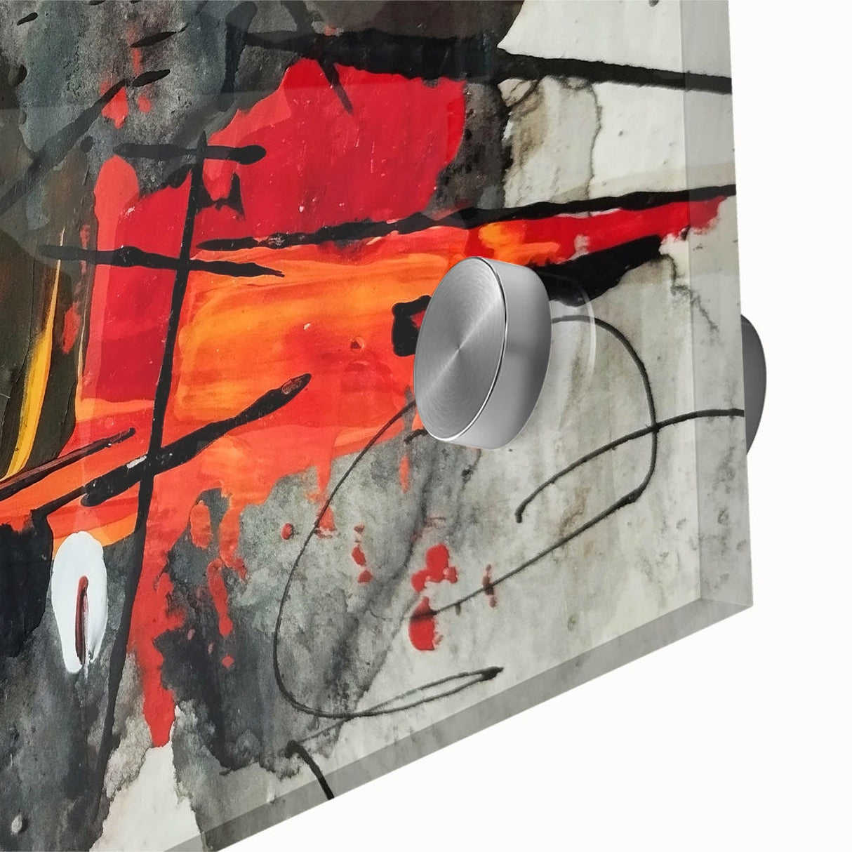 Abstract Canvas Wall Art – Fiery Red and Black Expressionist Painting