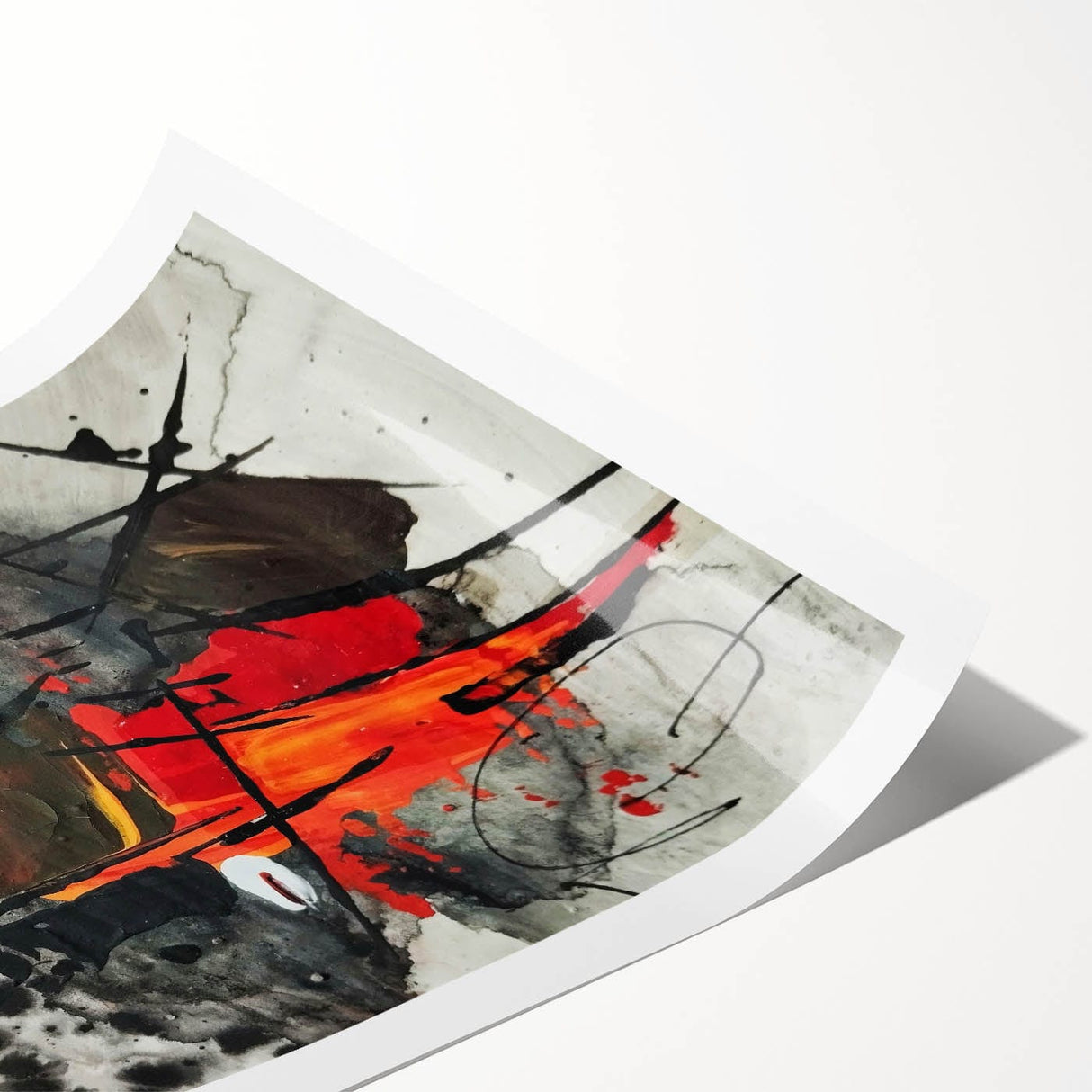 Abstract Canvas Wall Art – Fiery Red and Black Expressionist Painting