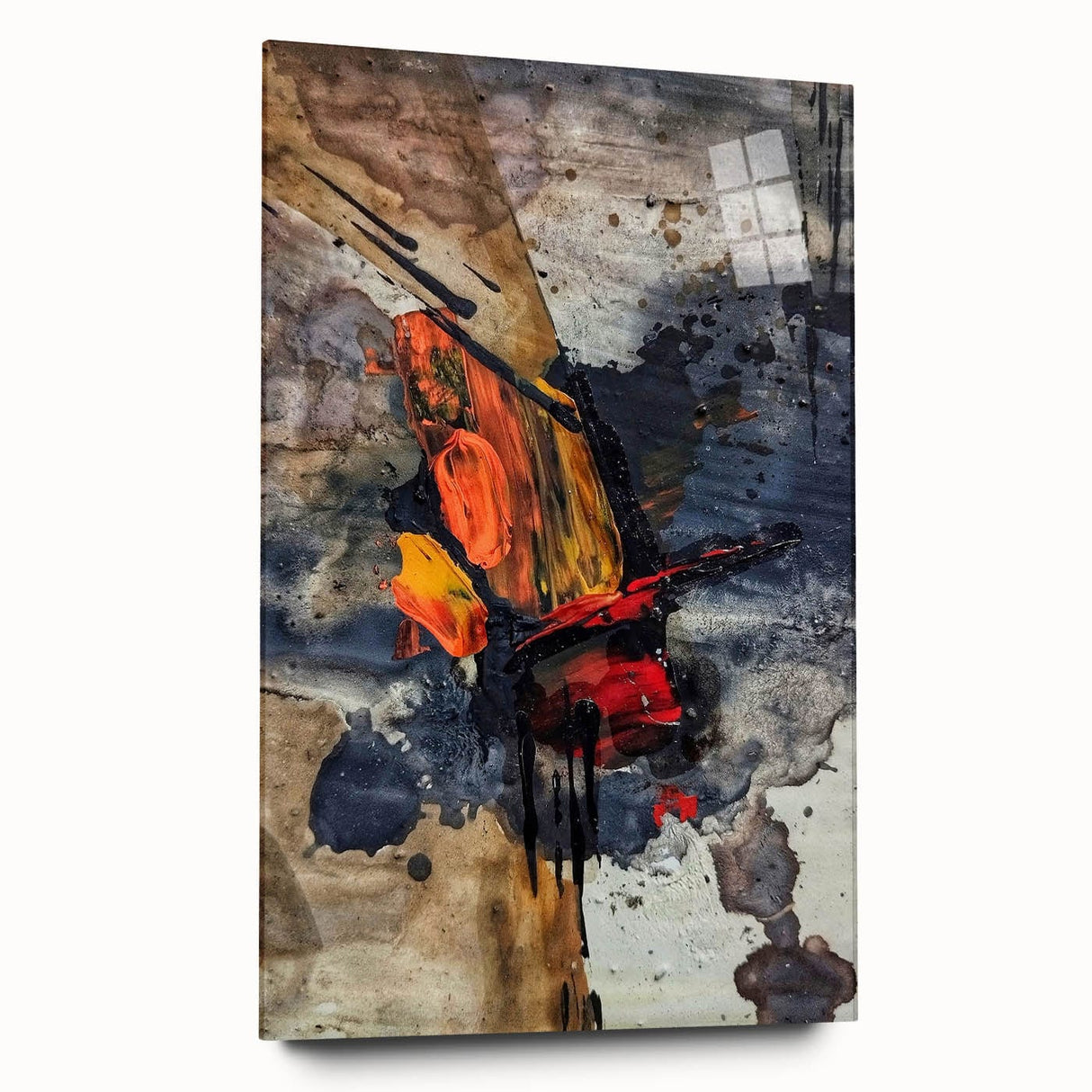 Large Abstract Wall Art – Bold Earthy & Fiery Expressionist Painting
