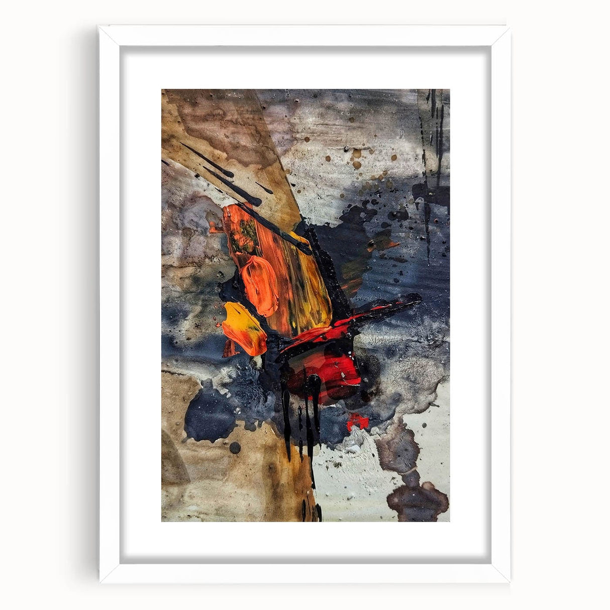 Large Abstract Wall Art – Bold Earthy & Fiery Expressionist Painting