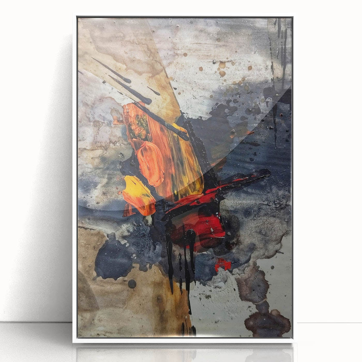 Large Abstract Wall Art – Bold Earthy & Fiery Expressionist Painting