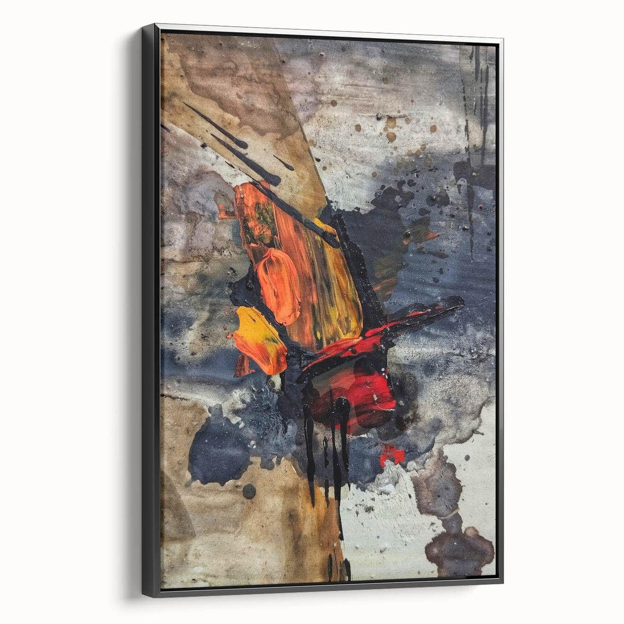 Large Abstract Wall Art – Bold Earthy & Fiery Expressionist Painting