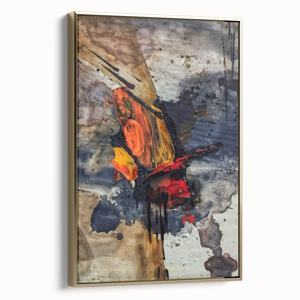 Large Abstract Wall Art – Bold Earthy & Fiery Expressionist Painting