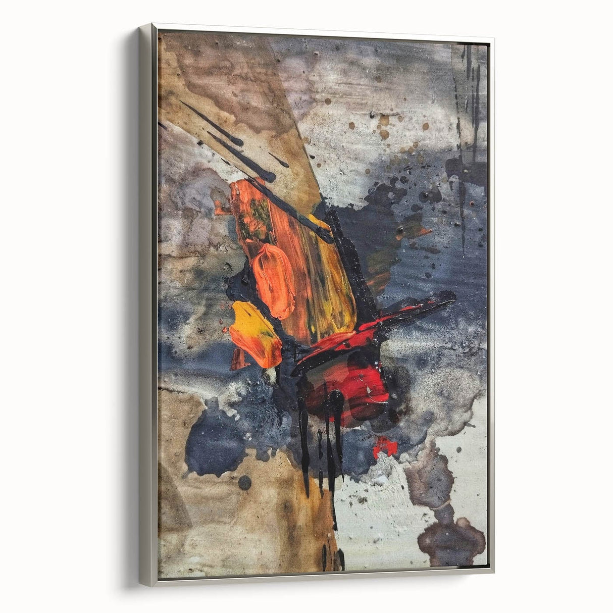 Large Abstract Wall Art – Bold Earthy & Fiery Expressionist Painting
