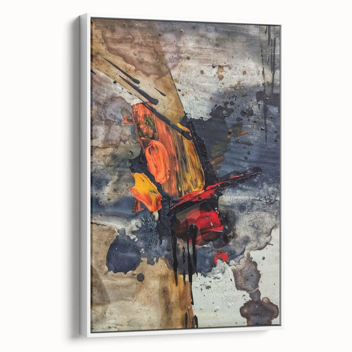 Large Abstract Wall Art – Bold Earthy & Fiery Expressionist Painting