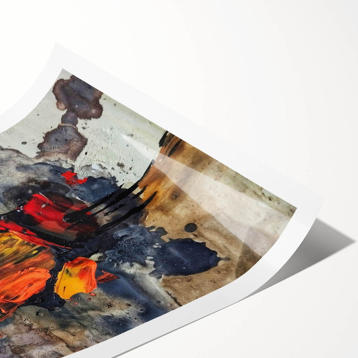 Large Abstract Wall Art – Bold Earthy & Fiery Expressionist Painting