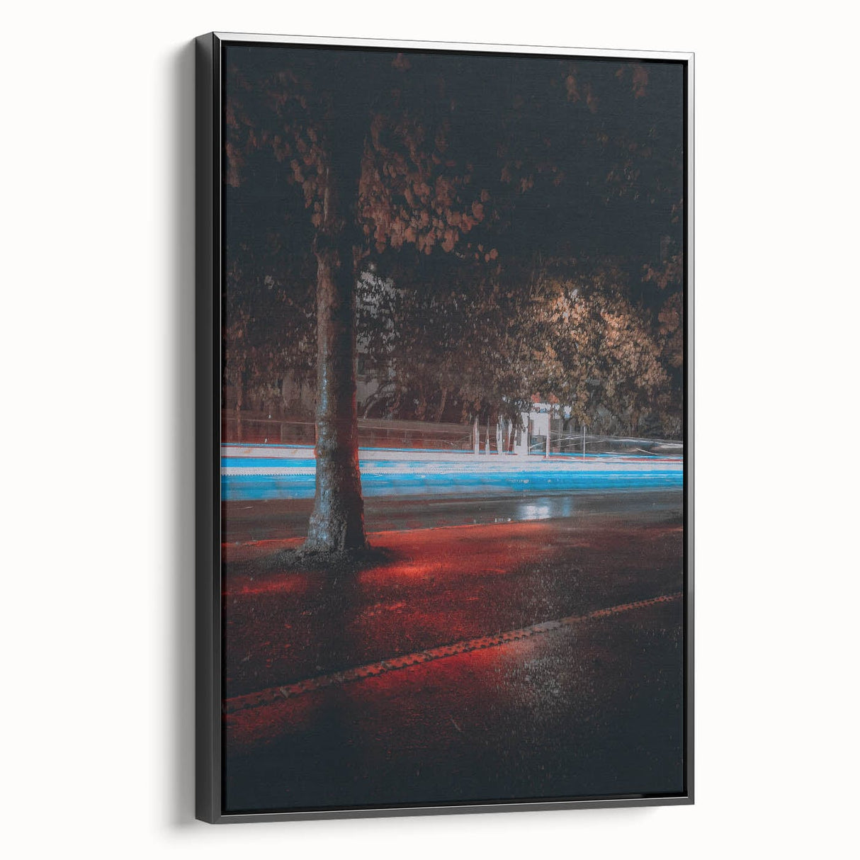 Contemporary city wall decor – Night traffic light trail art print