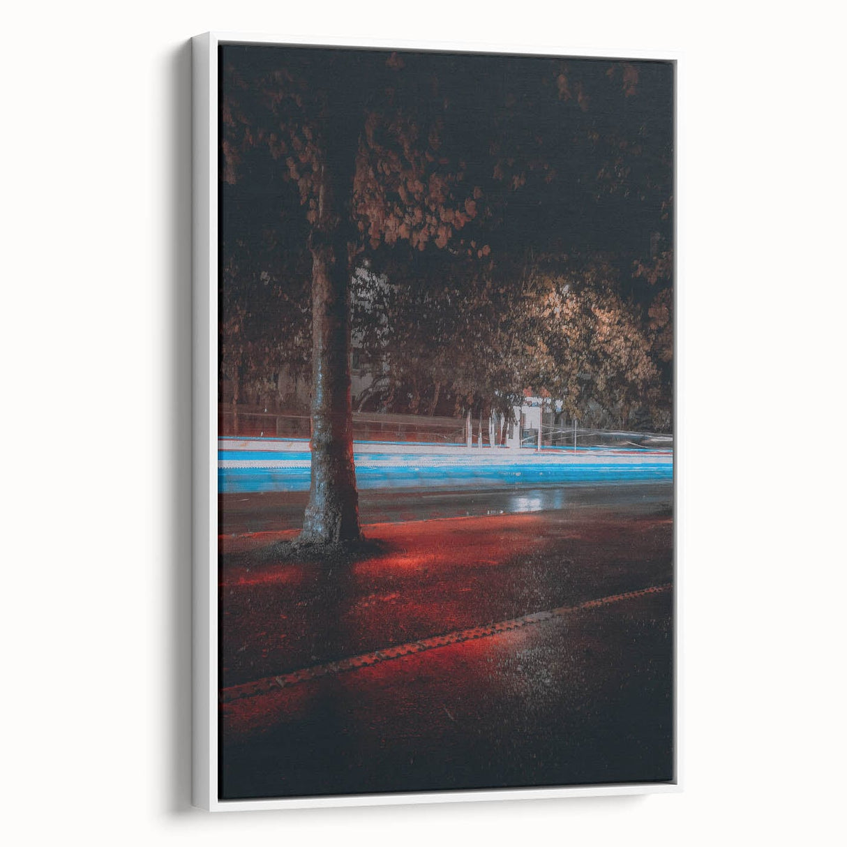 Contemporary city wall decor – Night traffic light trail art print
