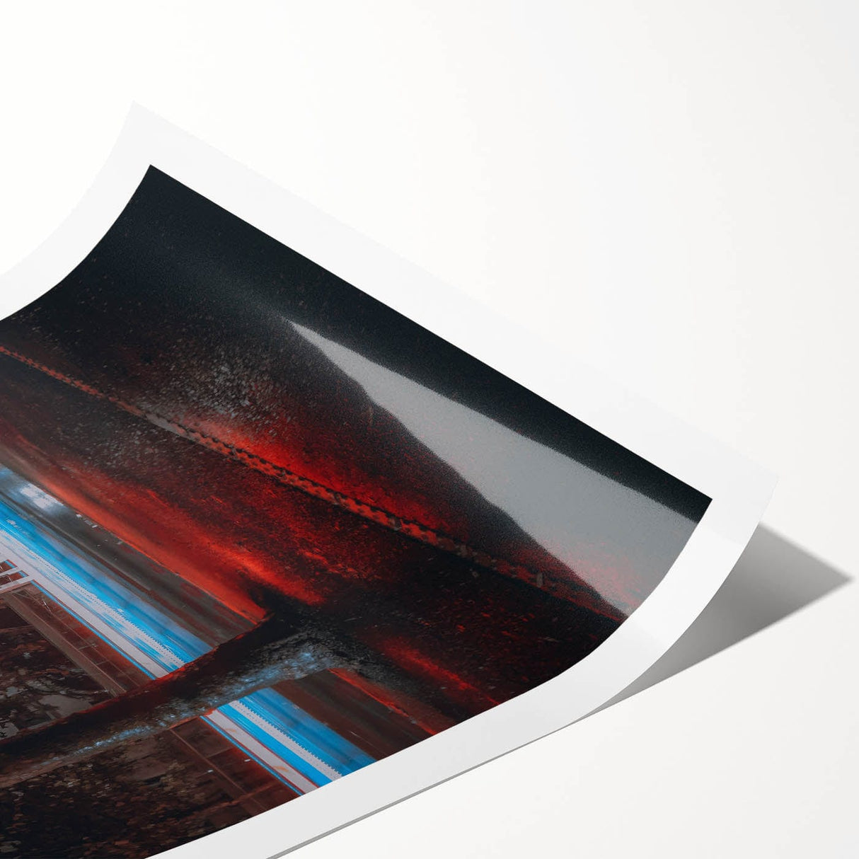 Contemporary city wall decor – Night traffic light trail art print