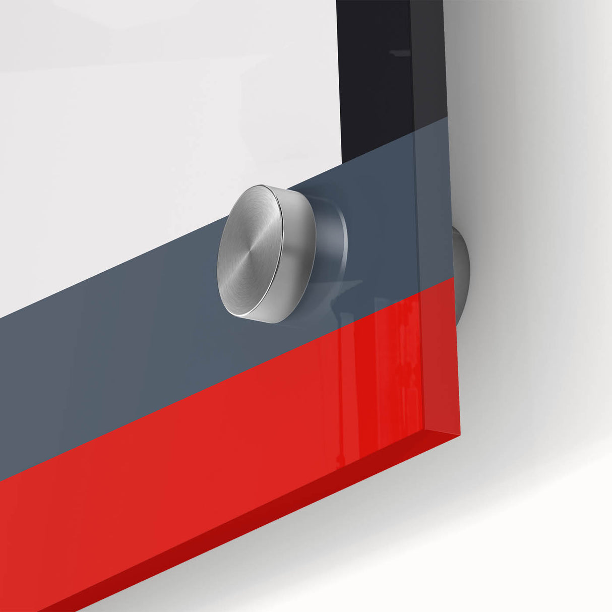 Modern Abstract Wall Art - Red, Black, and White Geometric Print