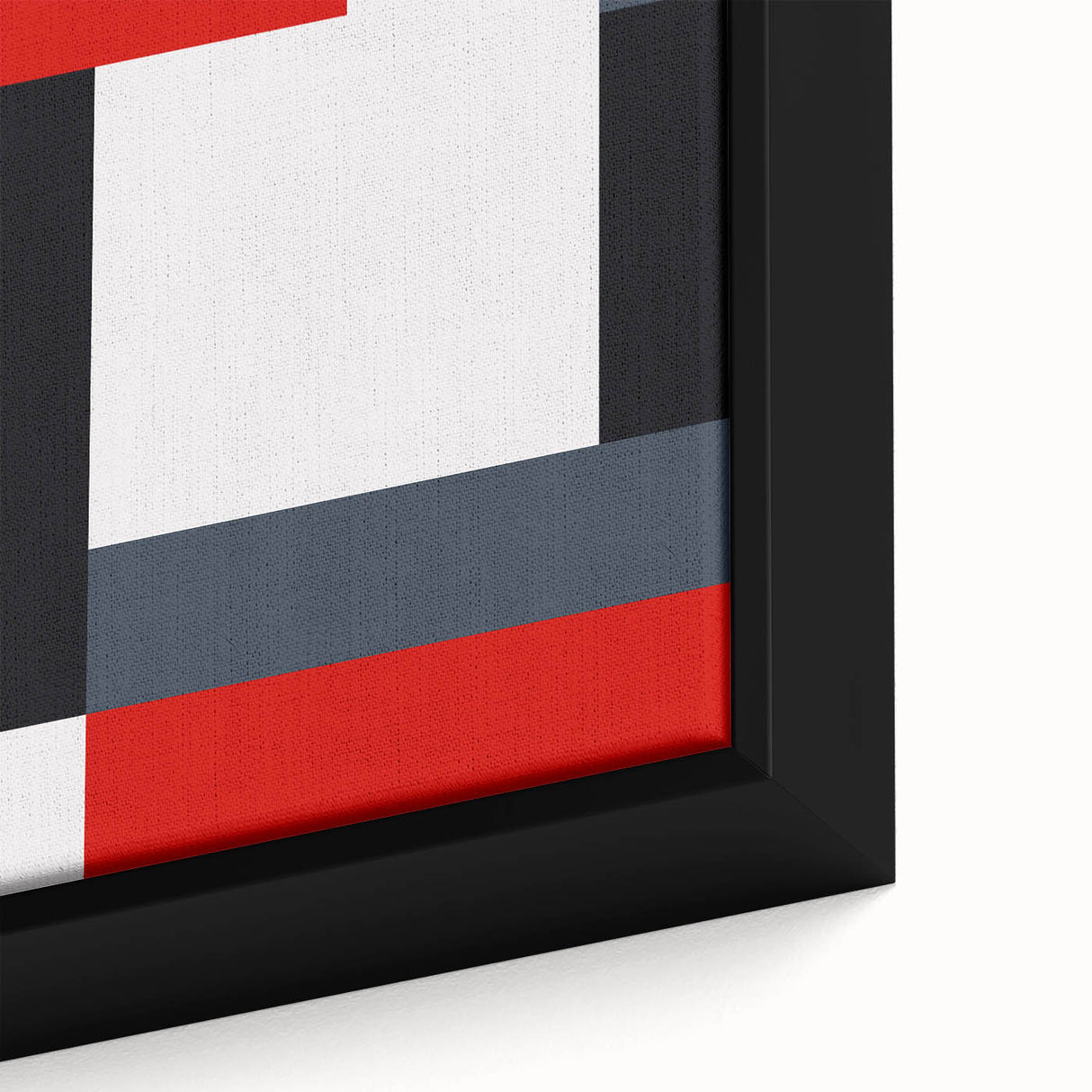 Modern Abstract Wall Art - Red, Black, and White Geometric Print