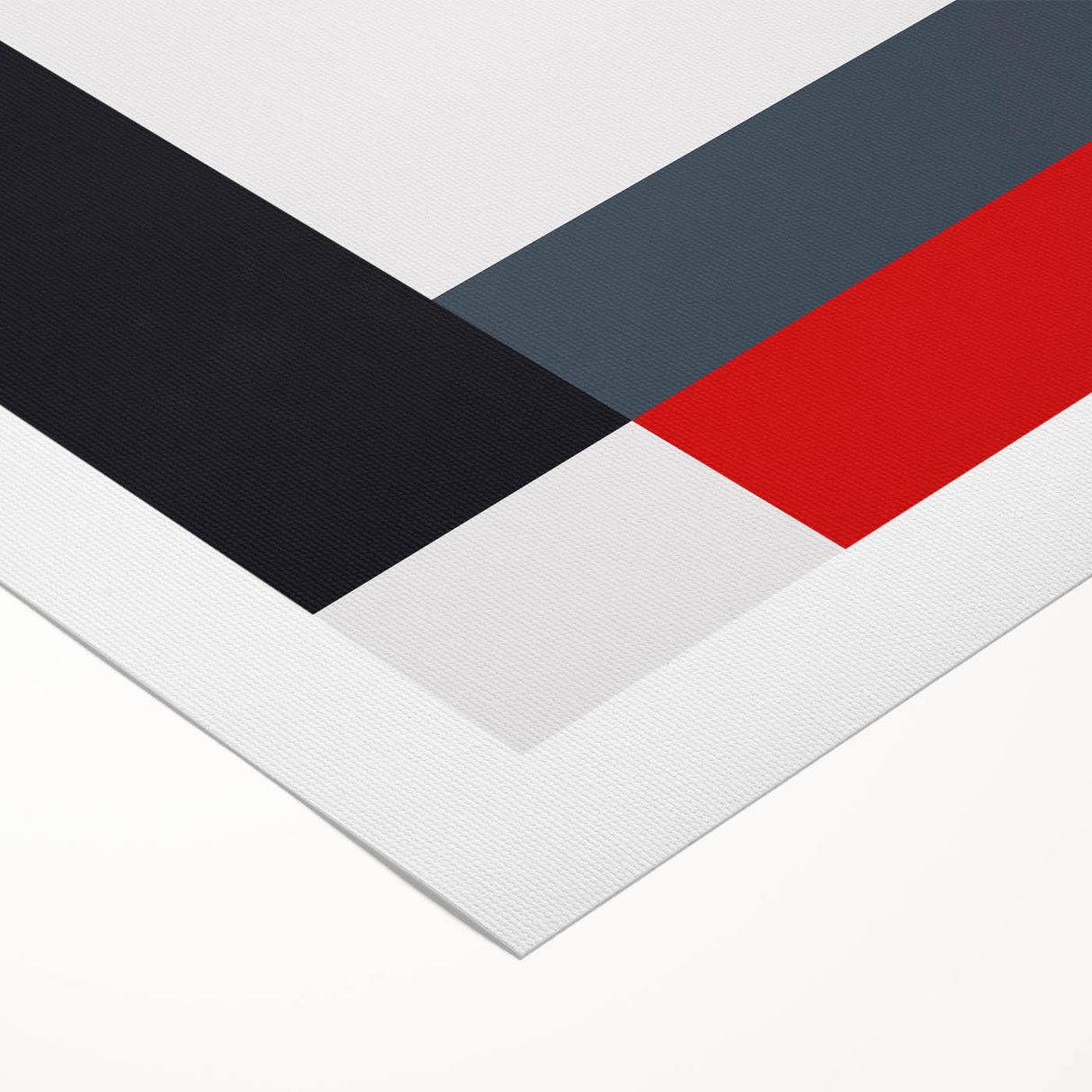 Modern Abstract Wall Art - Red, Black, and White Geometric Print