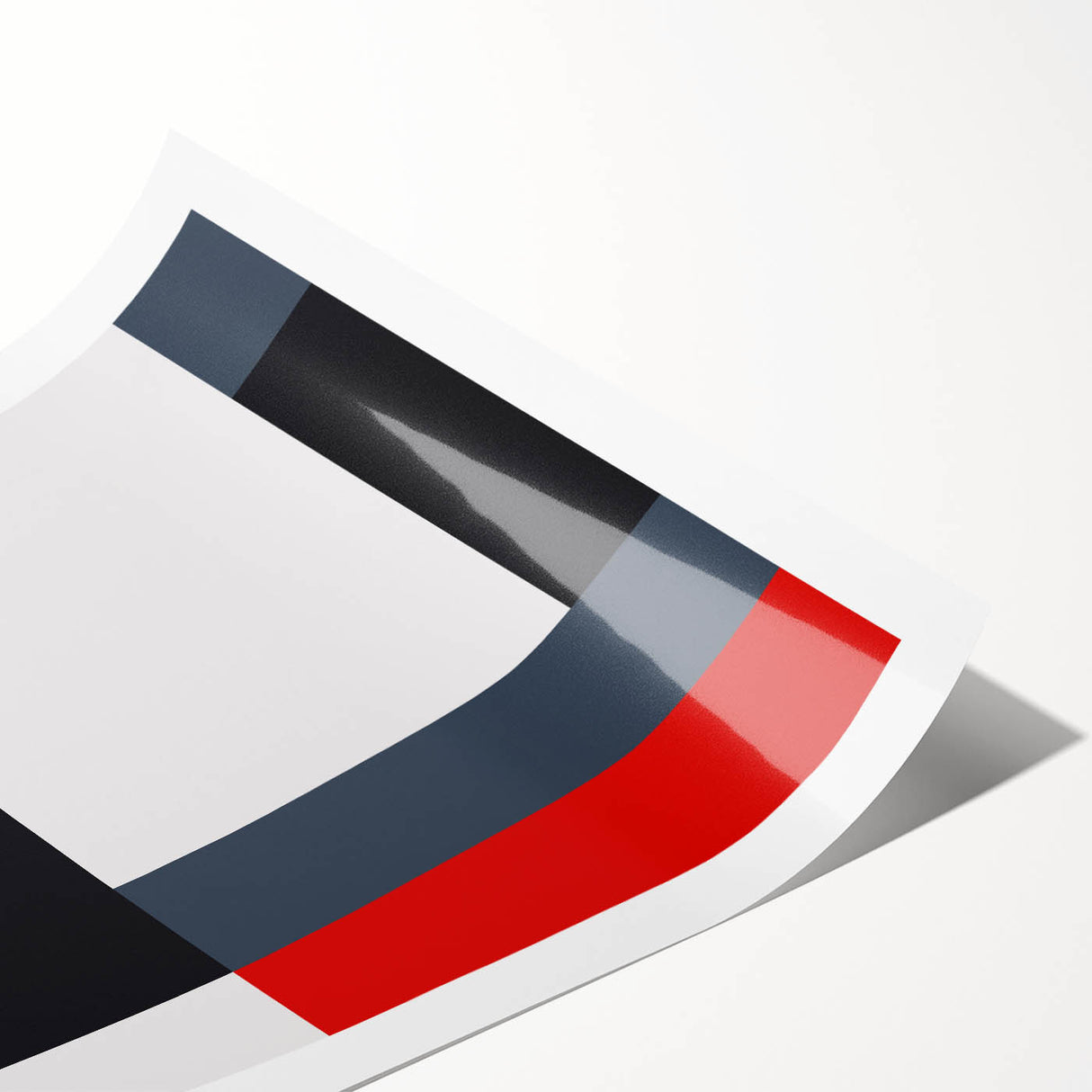 Modern Abstract Wall Art - Red, Black, and White Geometric Print