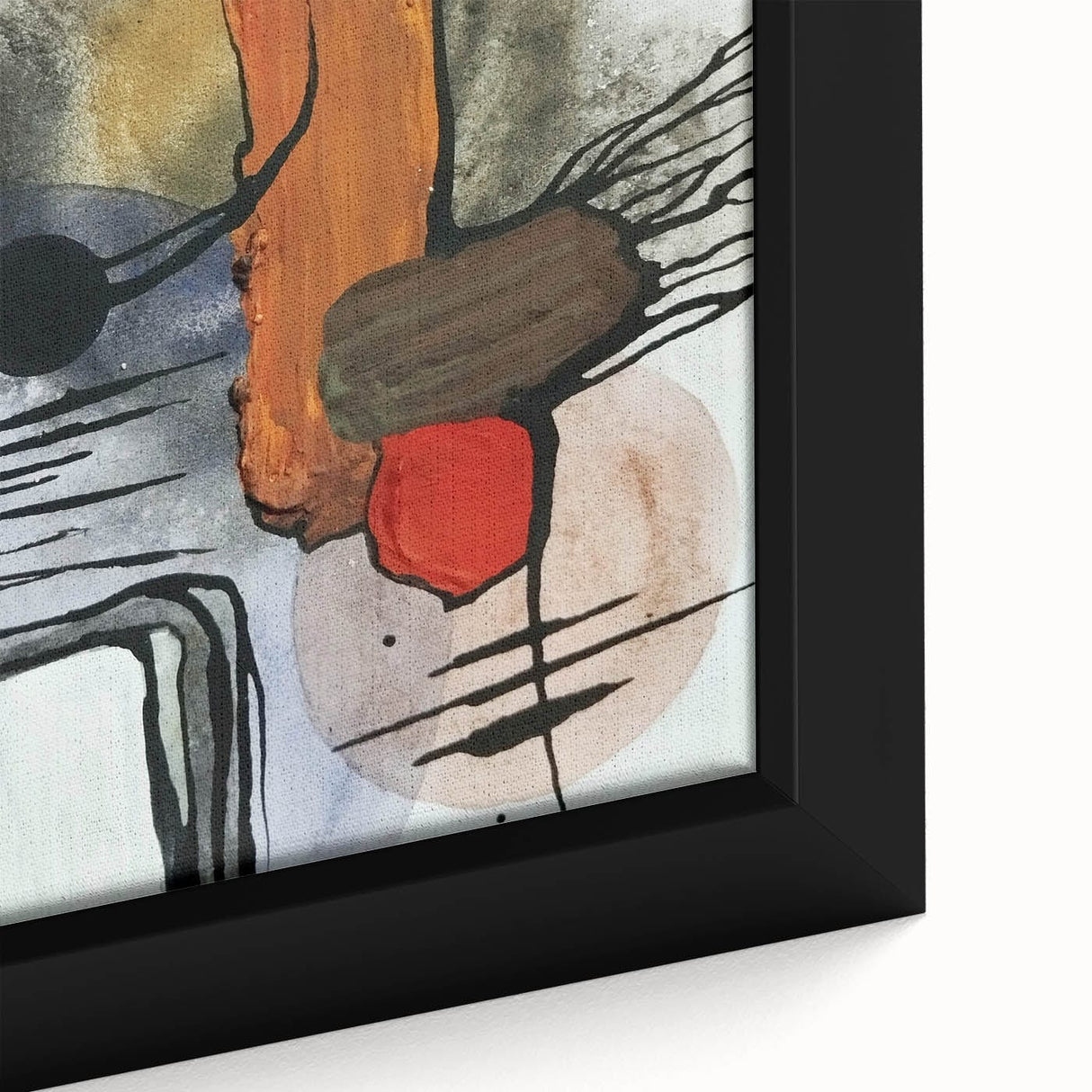 Modern Abstract Paintings – Expressive Ink & Earthy Tones Canvas