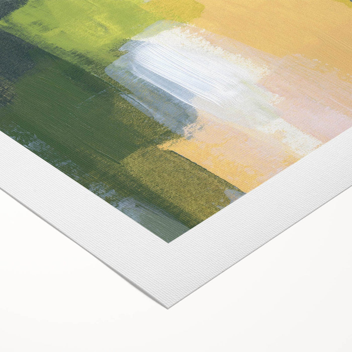 Earthen Harmony Abstracts - Green & Yellow Earthy Abstract Wall Art