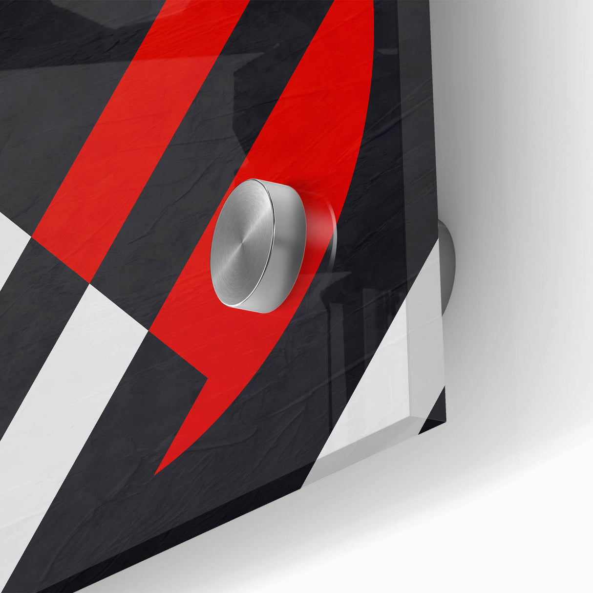 Bold Geometric Abstract Wall Art - Red, Black, and White Print