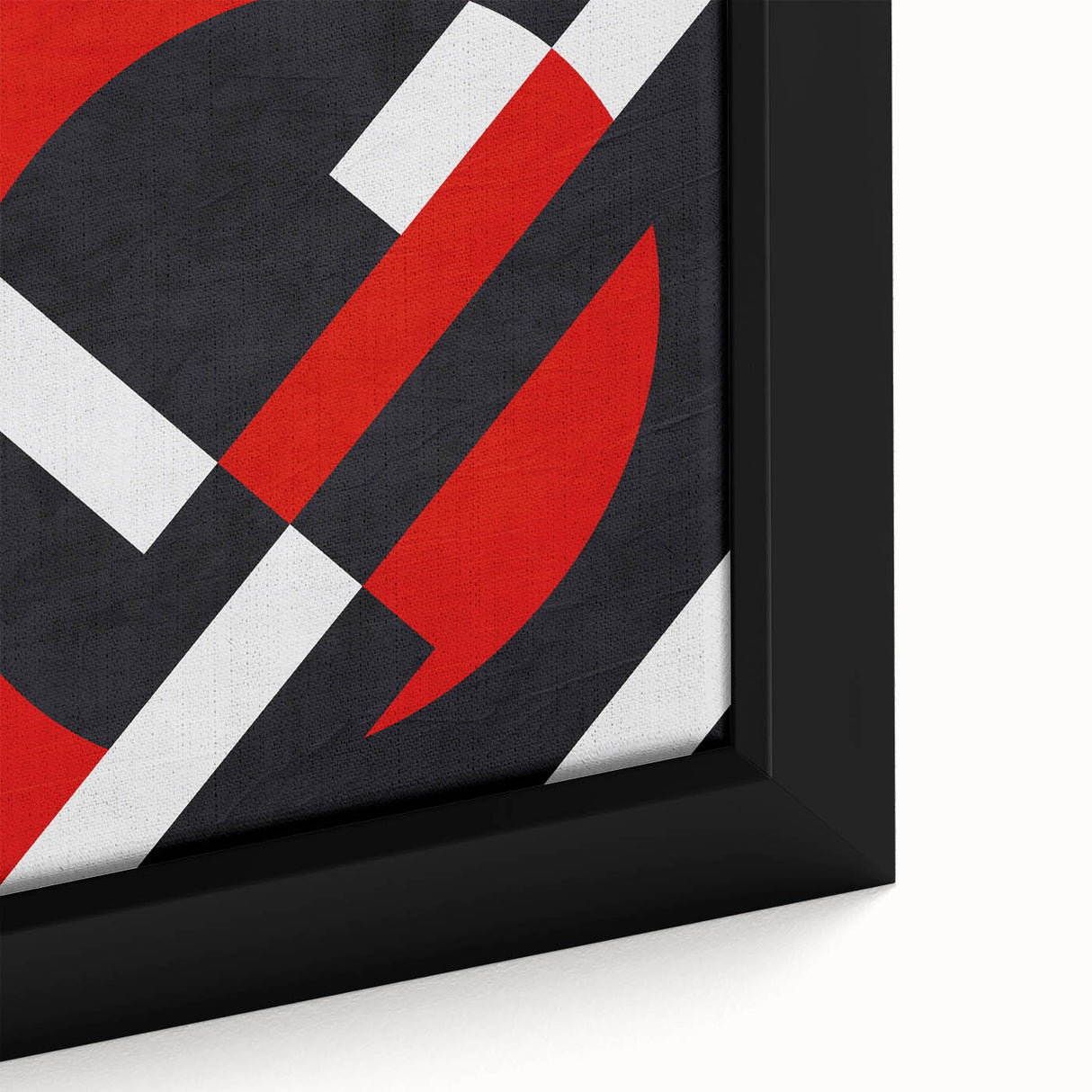 Bold Geometric Abstract Wall Art - Red, Black, and White Print