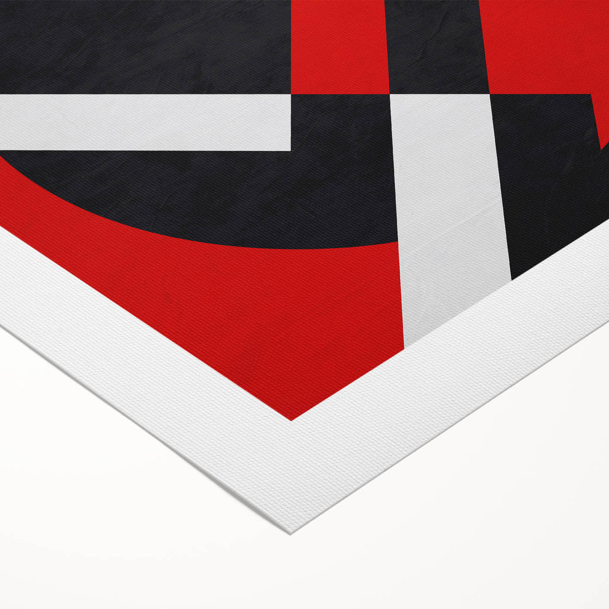 Bold Geometric Abstract Wall Art - Red, Black, and White Print