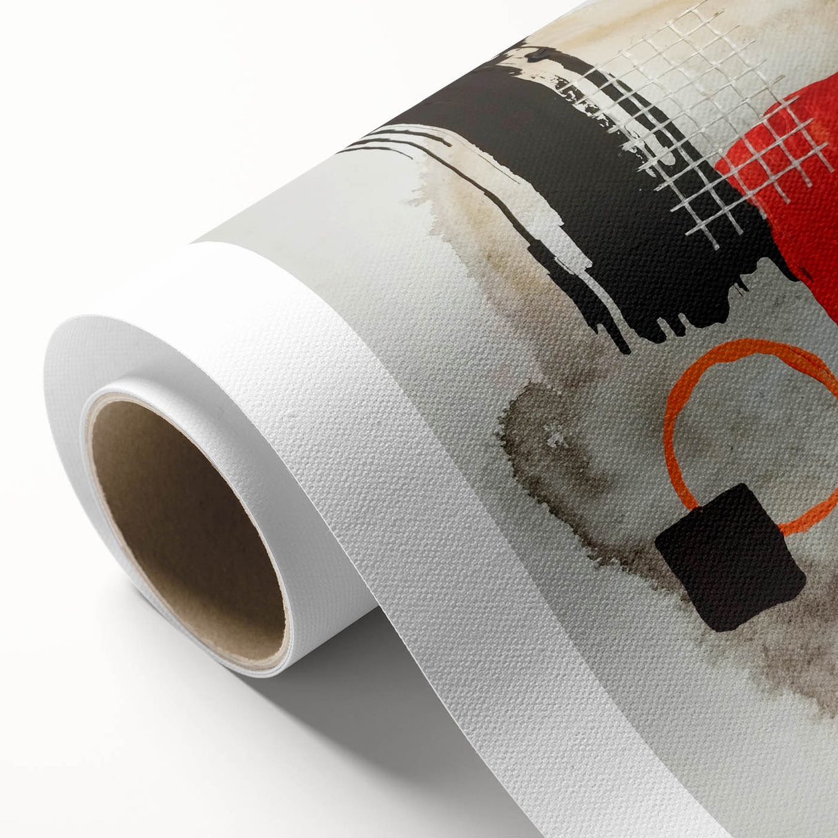 Bold Geometry – Earthen Harmony Modern Abstract Art in Red & Black