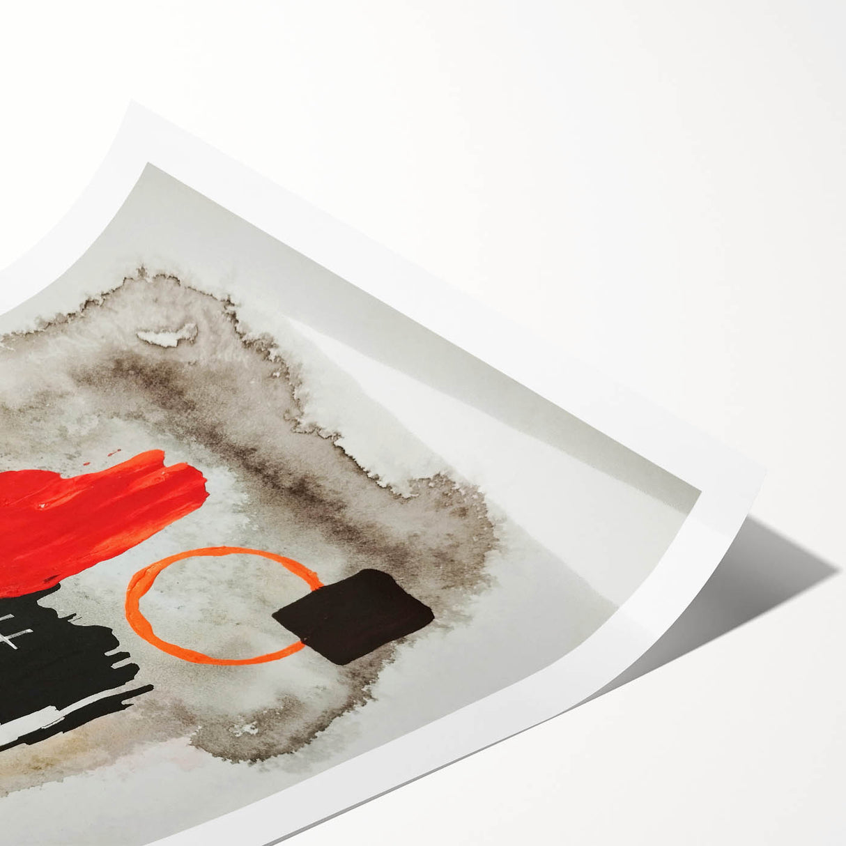 Bold Geometry – Earthen Harmony Modern Abstract Art in Red & Black