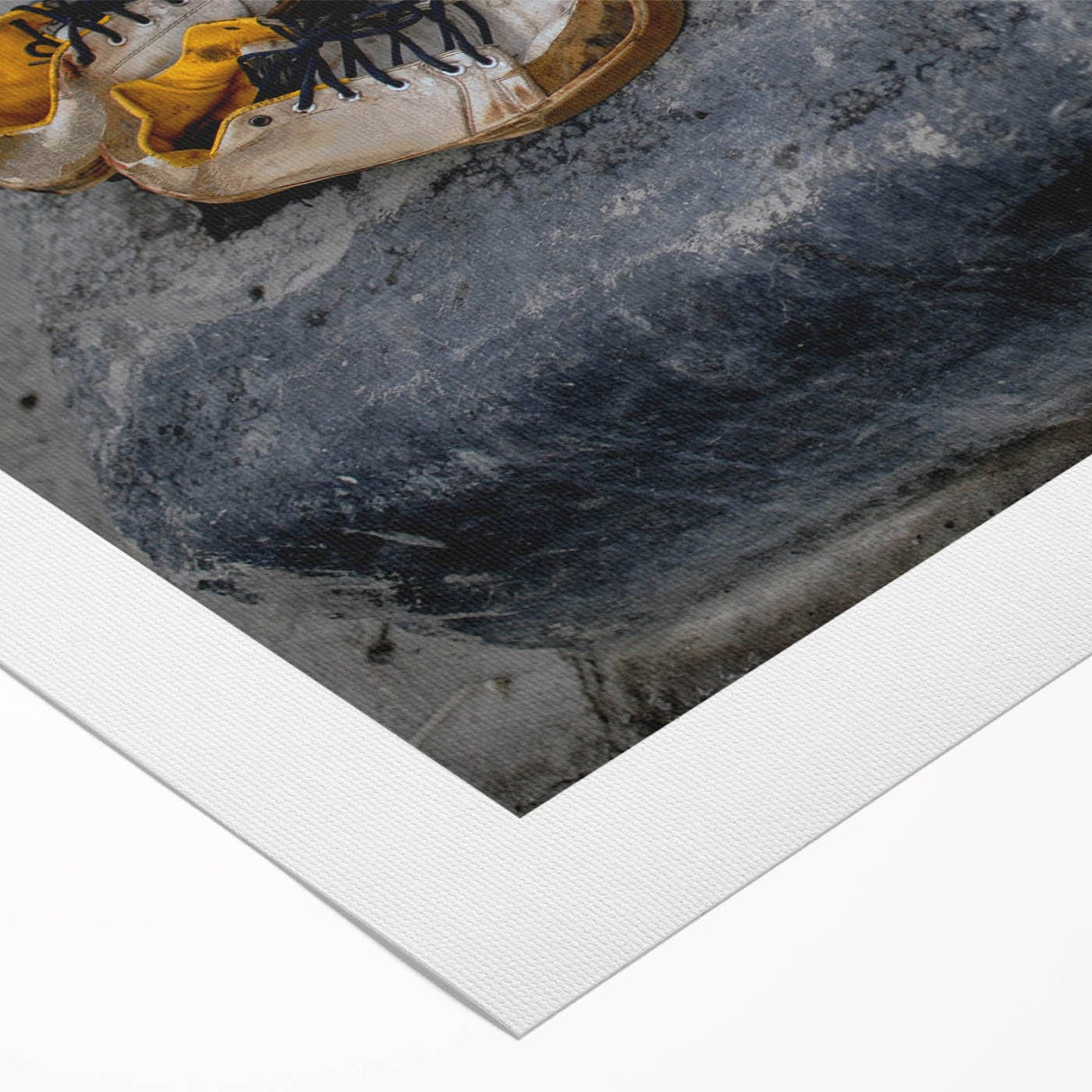 Metropolitan Photography Art – Urban Shoes on Yellow Curb Print