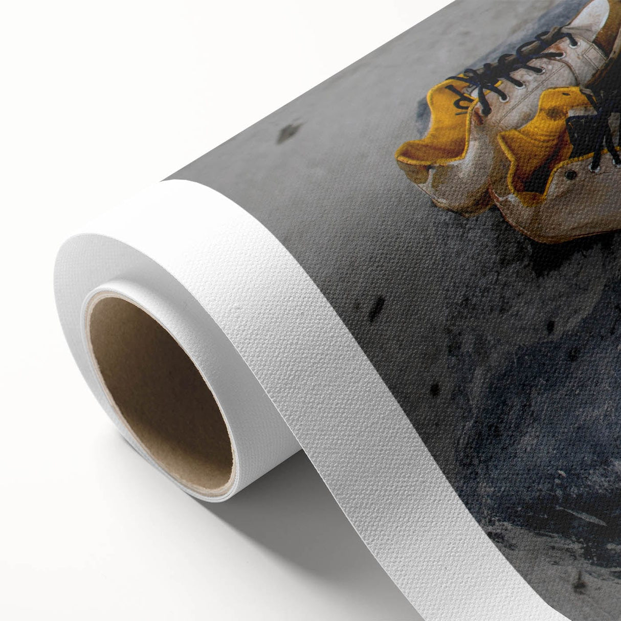 Metropolitan Photography Art – Urban Shoes on Yellow Curb Print