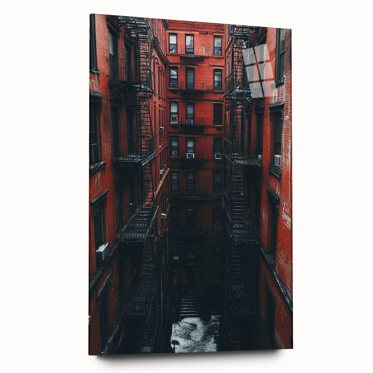 Cityscape Photography Prints – Red Brick Urban Courtyard Wall Art