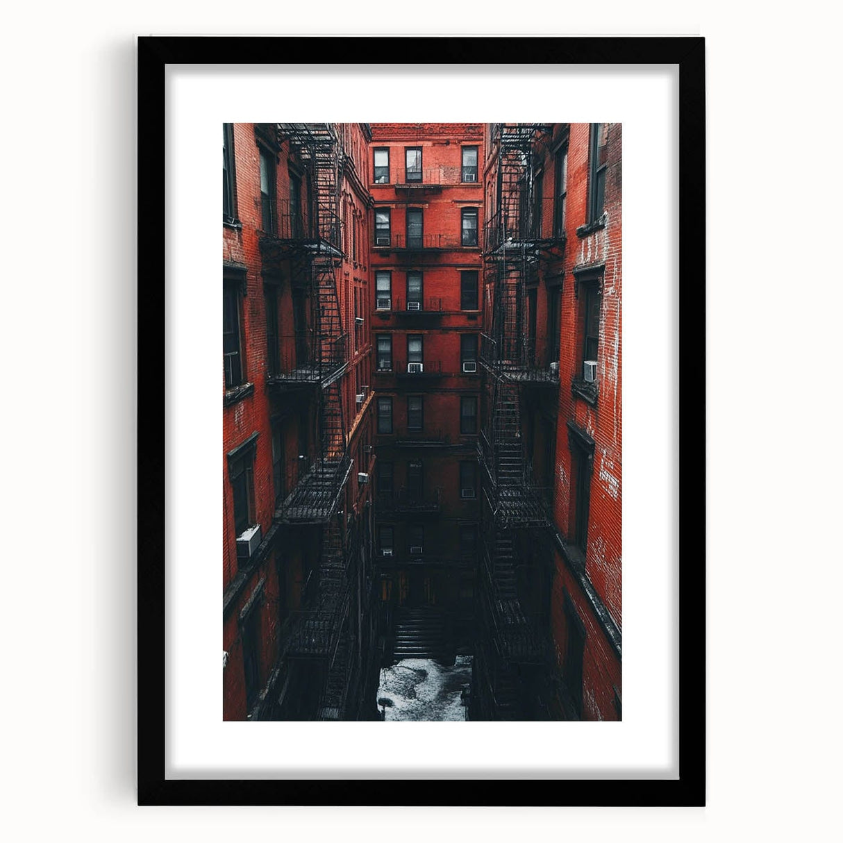 Cityscape Photography Prints – Red Brick Urban Courtyard Wall Art