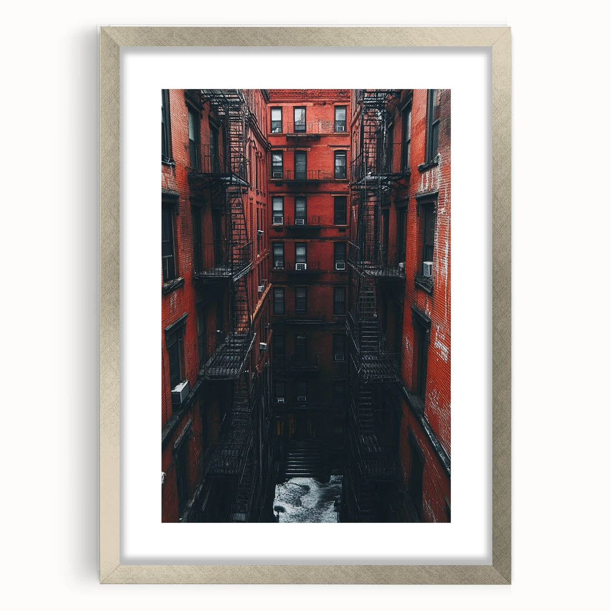 Cityscape Photography Prints – Red Brick Urban Courtyard Wall Art