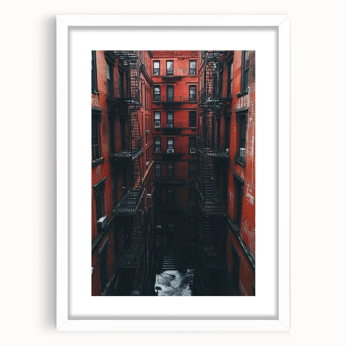 Cityscape Photography Prints – Red Brick Urban Courtyard Wall Art