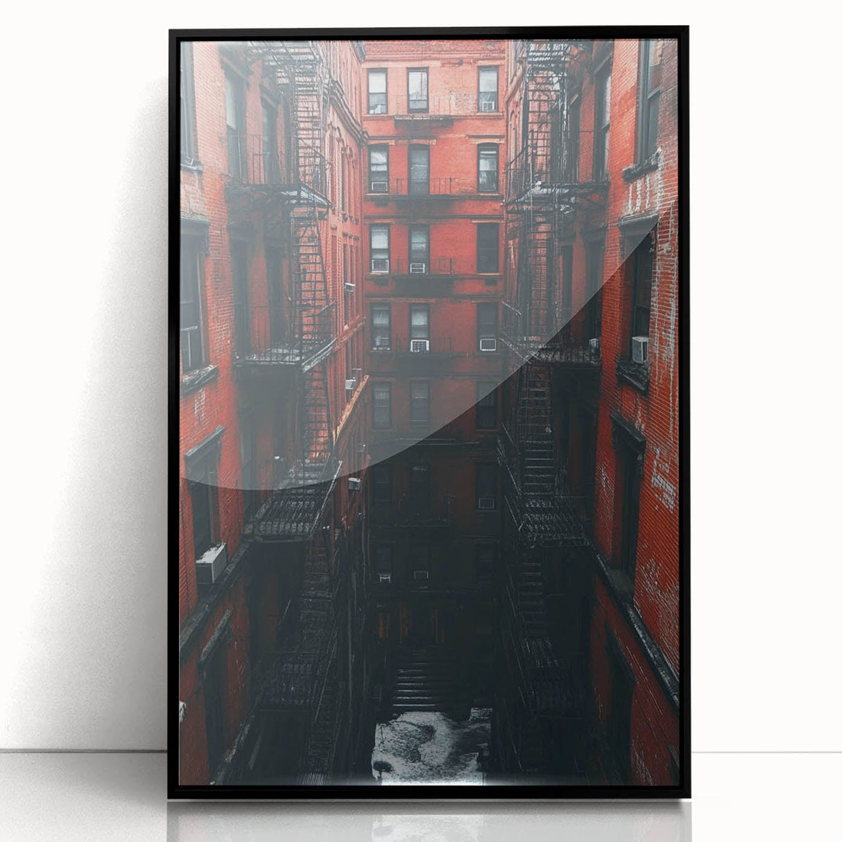 Cityscape Photography Prints – Red Brick Urban Courtyard Wall Art