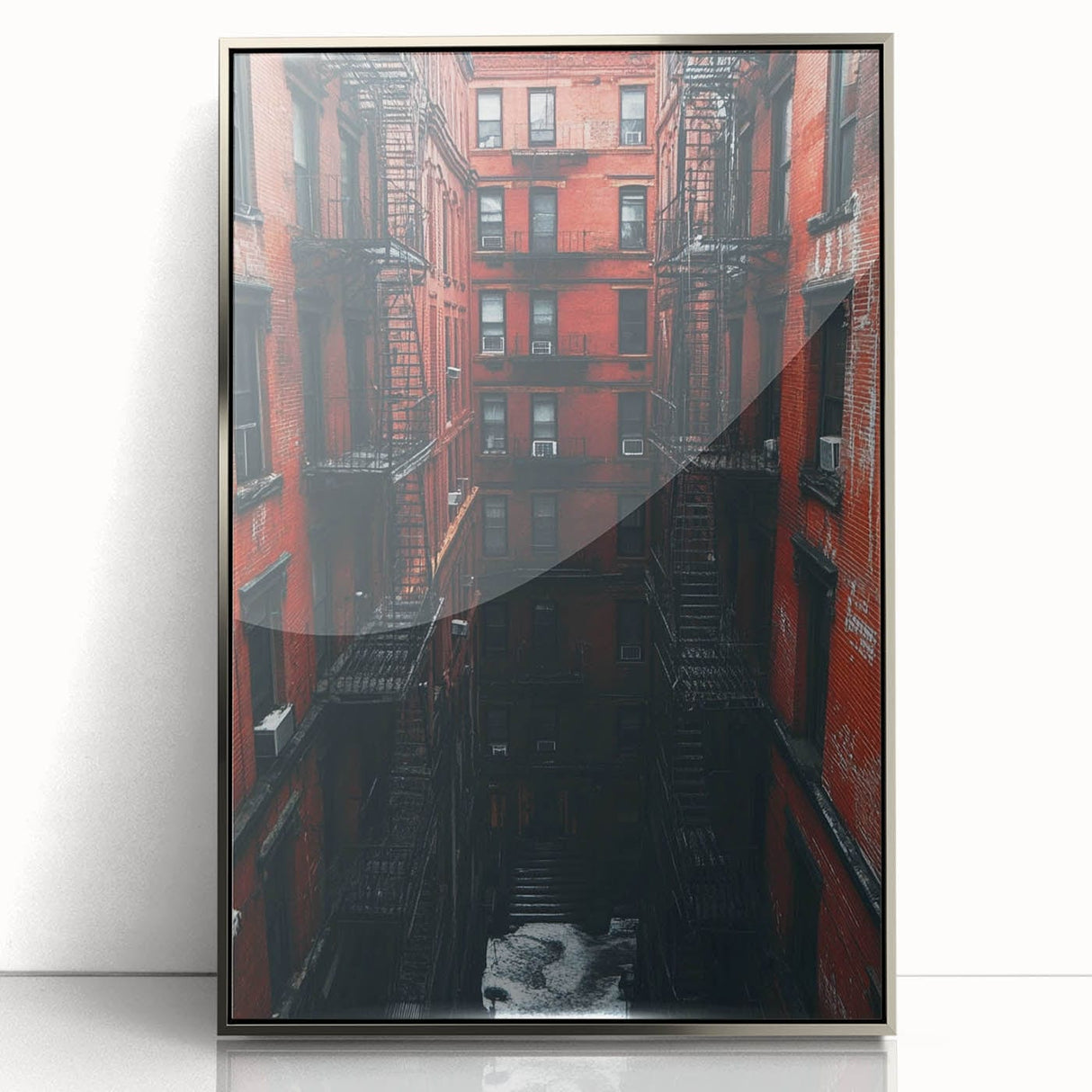 Cityscape Photography Prints – Red Brick Urban Courtyard Wall Art