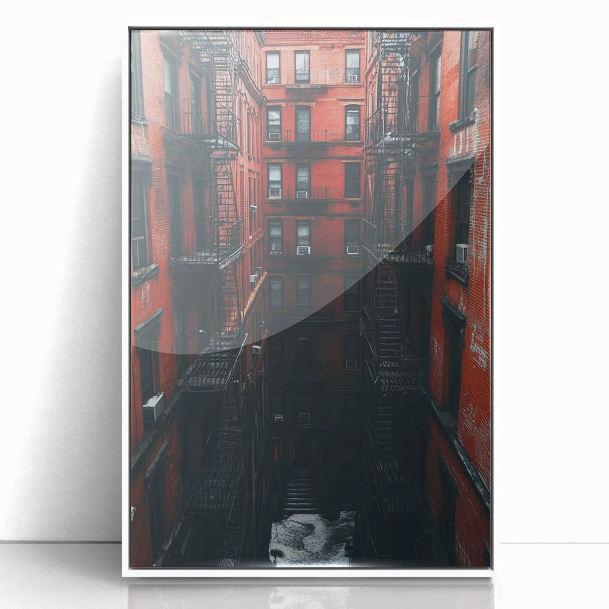 Cityscape Photography Prints – Red Brick Urban Courtyard Wall Art