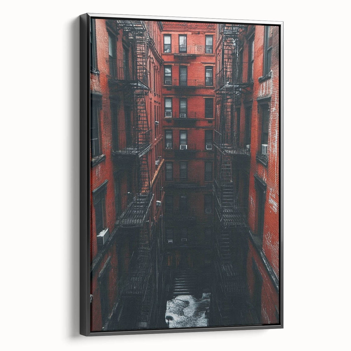 Cityscape Photography Prints – Red Brick Urban Courtyard Wall Art