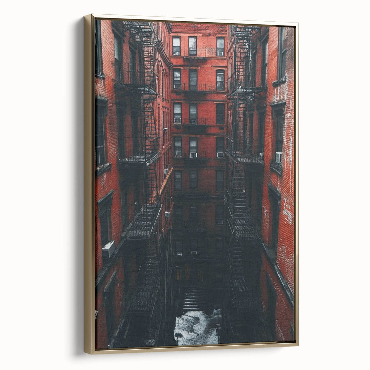 Cityscape Photography Prints – Red Brick Urban Courtyard Wall Art