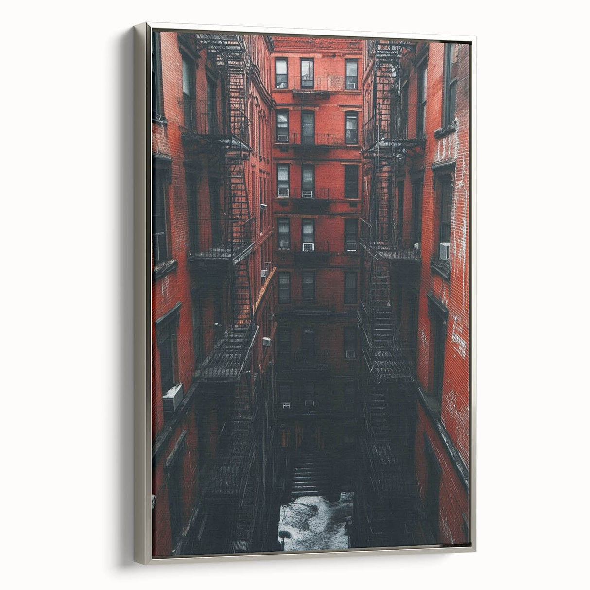 Cityscape Photography Prints – Red Brick Urban Courtyard Wall Art