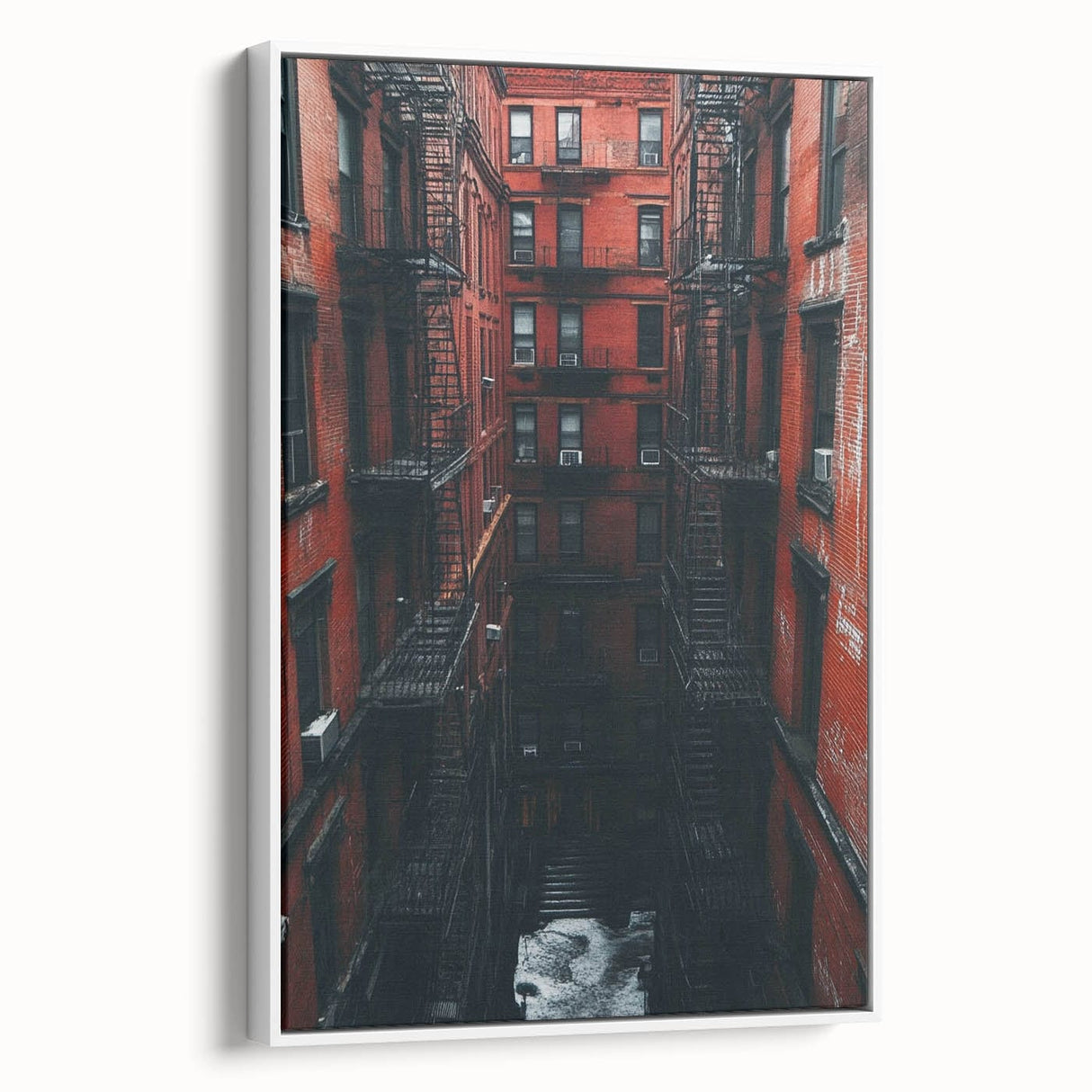 Cityscape Photography Prints – Red Brick Urban Courtyard Wall Art