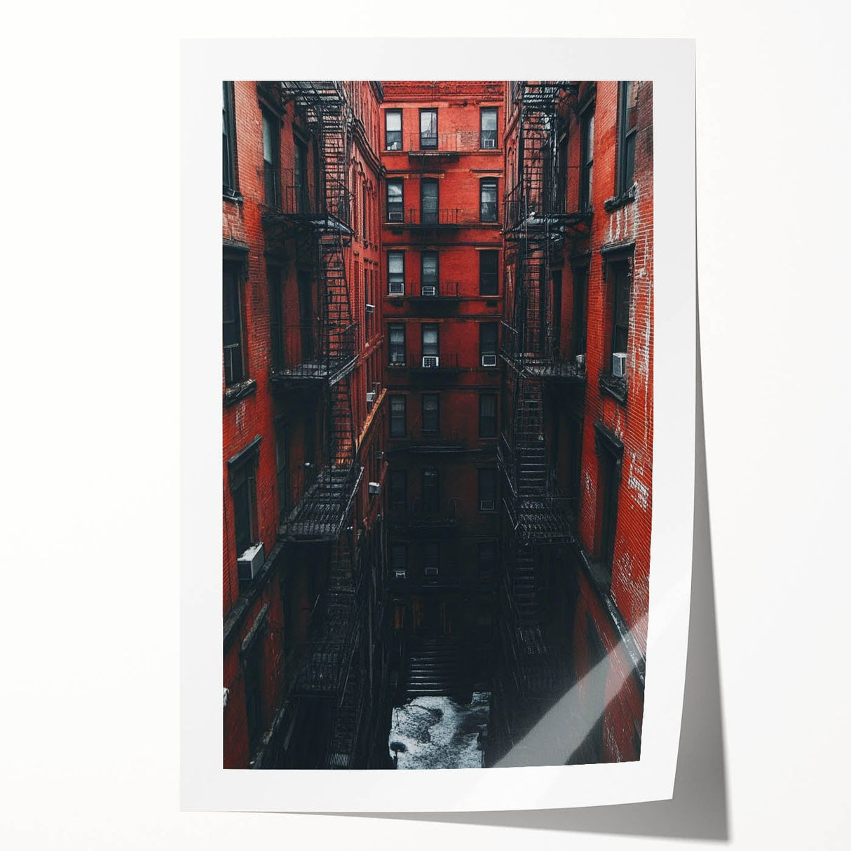 Cityscape Photography Prints – Red Brick Urban Courtyard Wall Art