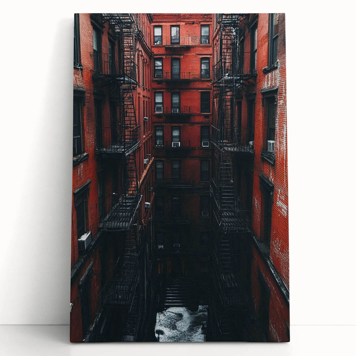 Cityscape Photography Prints – Red Brick Urban Courtyard Wall Art