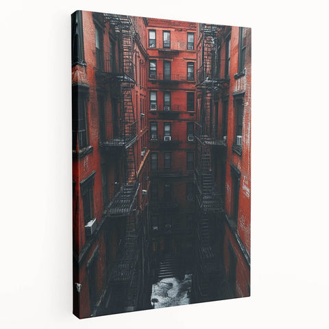 Cityscape Photography Prints – Red Brick Urban Courtyard Wall Art