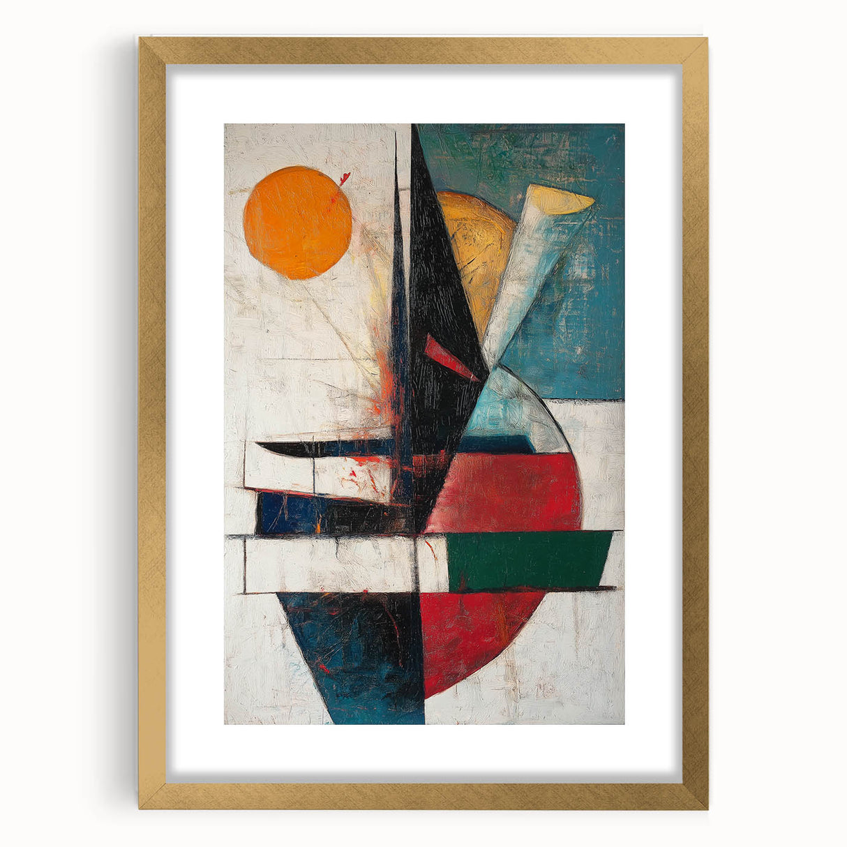 Vertical () (CopyColorful Abstract Geometric Wall Art – Modern Cubist Canvas