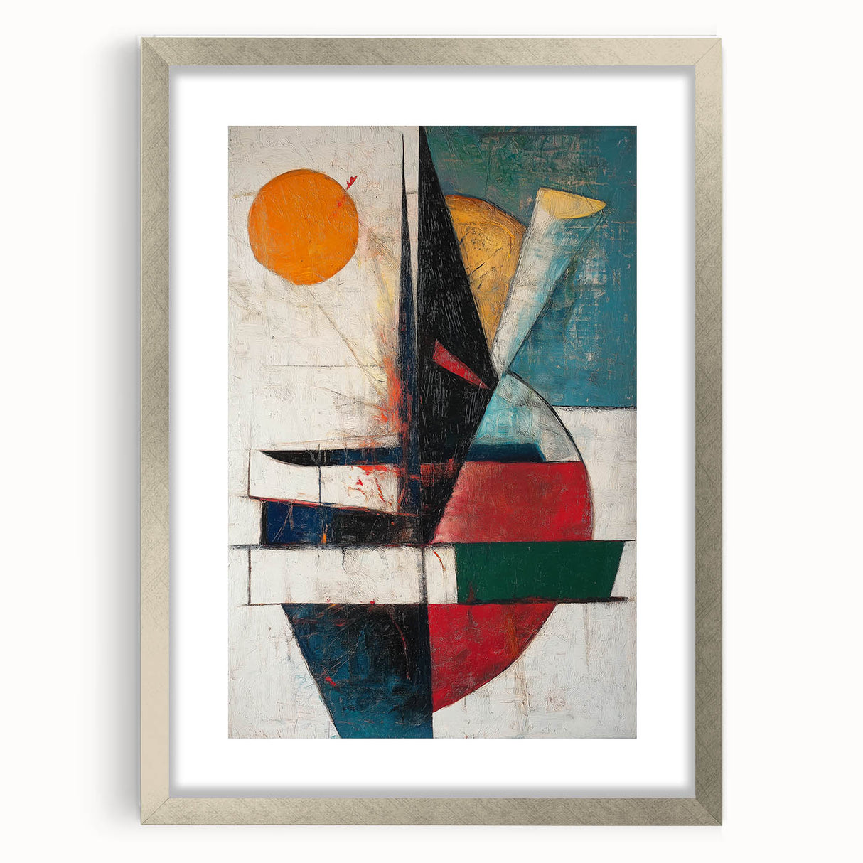 Vertical () (CopyColorful Abstract Geometric Wall Art – Modern Cubist Canvas