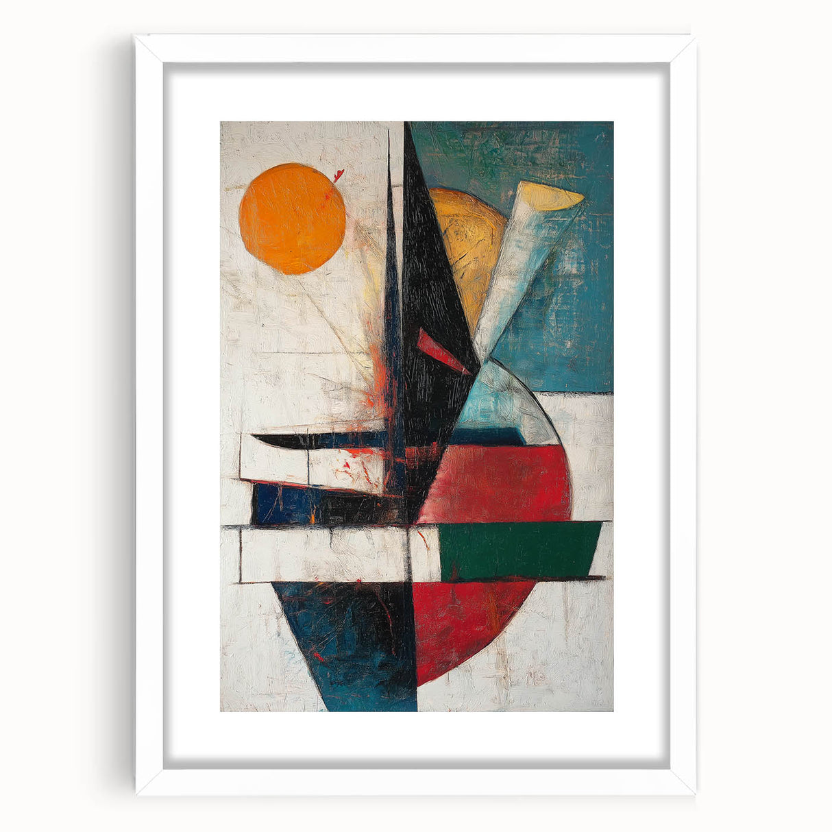 Vertical () (CopyColorful Abstract Geometric Wall Art – Modern Cubist Canvas