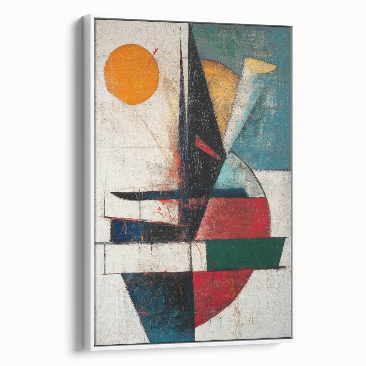 Vertical () (CopyColorful Abstract Geometric Wall Art – Modern Cubist Canvas