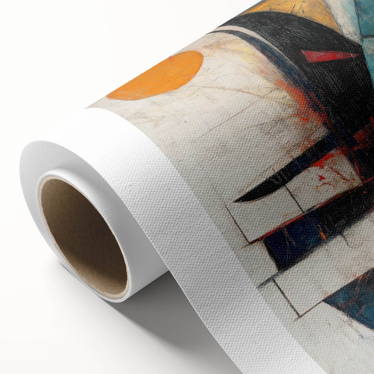 Vertical () (CopyColorful Abstract Geometric Wall Art – Modern Cubist Canvas