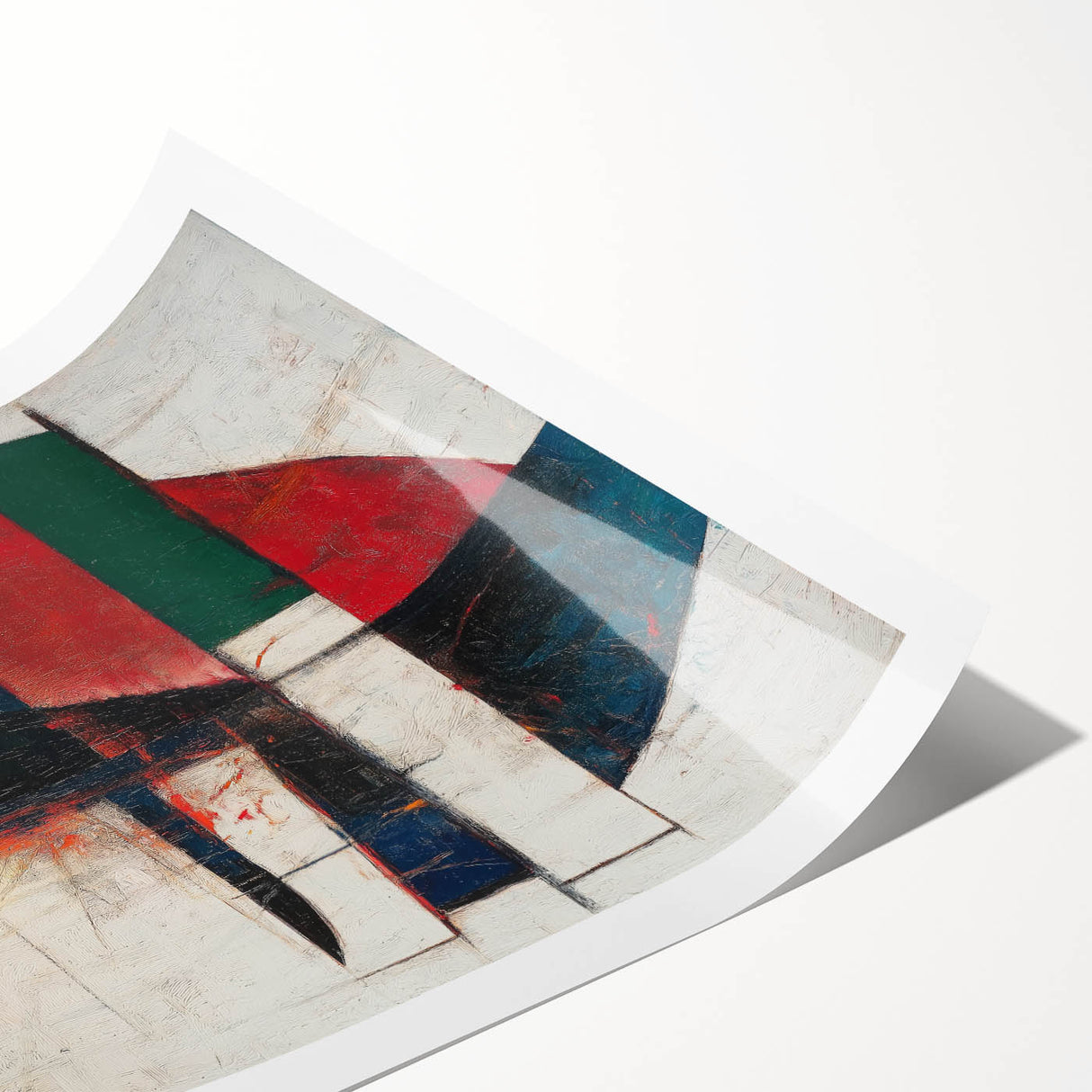 Vertical () (CopyColorful Abstract Geometric Wall Art – Modern Cubist Canvas