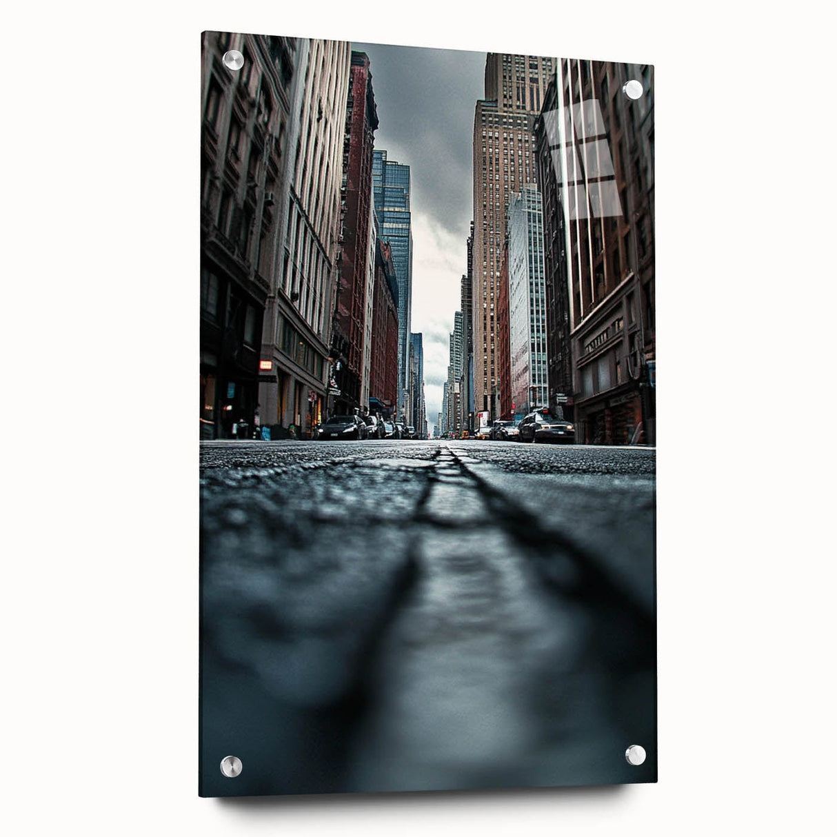 Contemporary City Wall Decor – Skyscraper Street Perspective Art