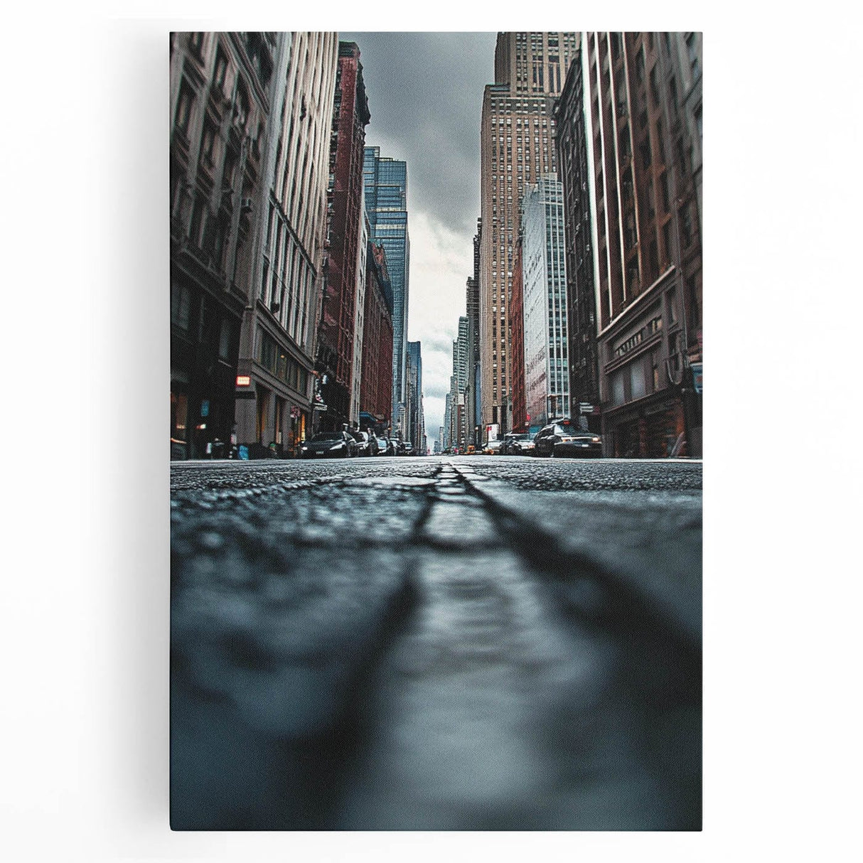 Contemporary City Wall Decor – Skyscraper Street Perspective Art