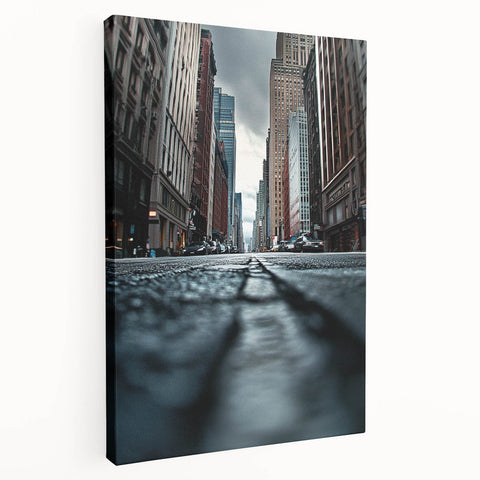 Contemporary City Wall Decor – Skyscraper Street Perspective Art