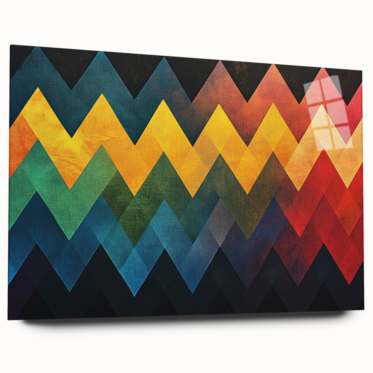Geometric Abstract Art Prints – Multicolor Chevron Wall Design